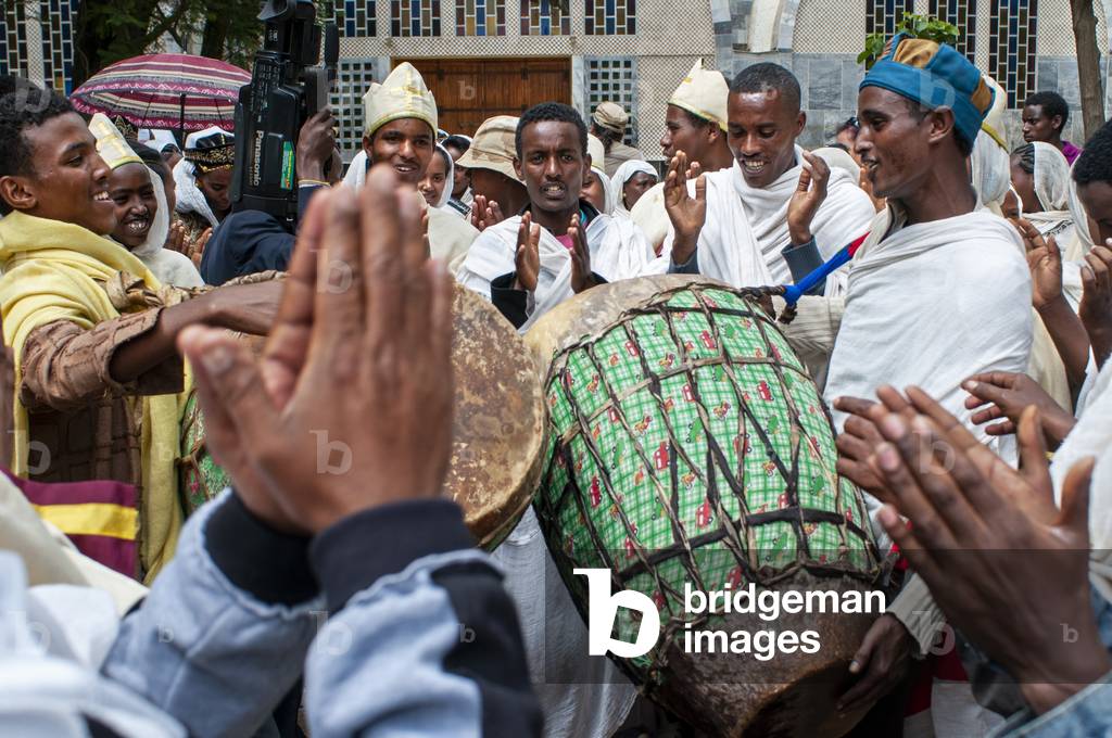 Wedding in St Mary of Zion church in Aksum or Axum in Ethiopia (photo)