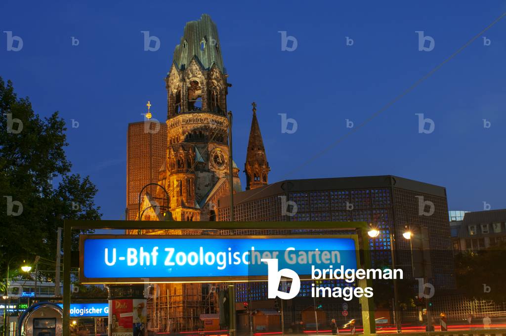 Kaiser Wilhelm Memorial church at Kurfuerstendamm, Berlin, Germany, Europe (photo)