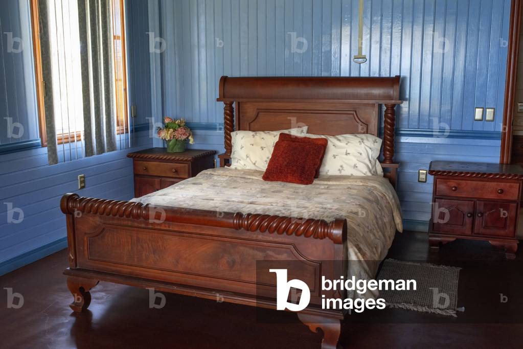 Bed of the weekend house of President Daniel Ortega, Big Corn Island, Caribbean Sea, Nicaragua, Central America, America (photo)