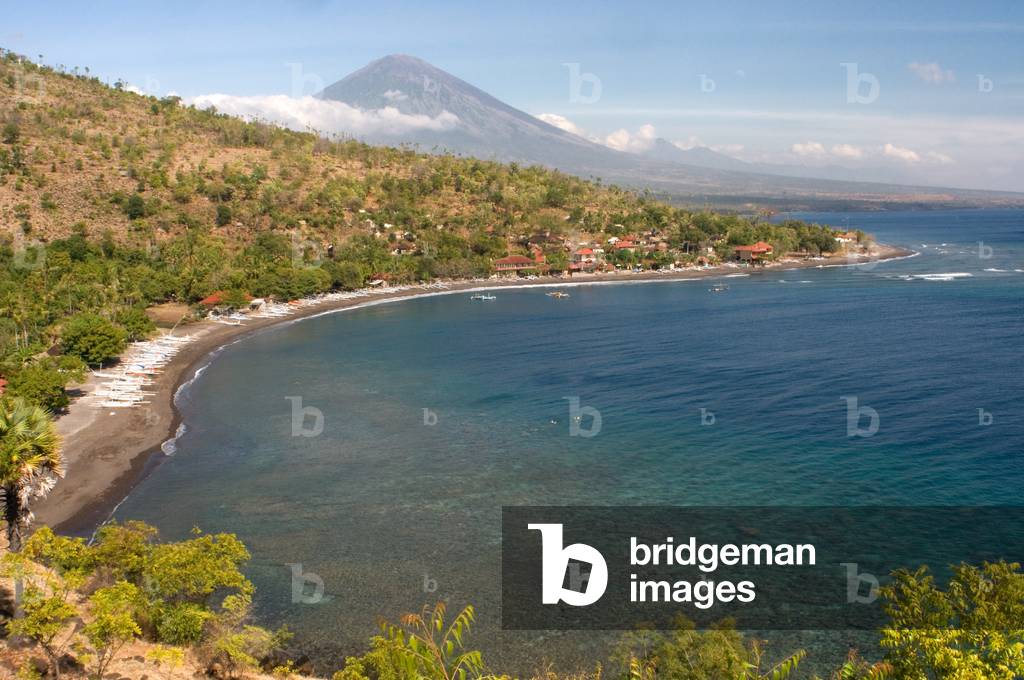 The Village of Amed and View of Mount Gunung Agung, Bali (photo)