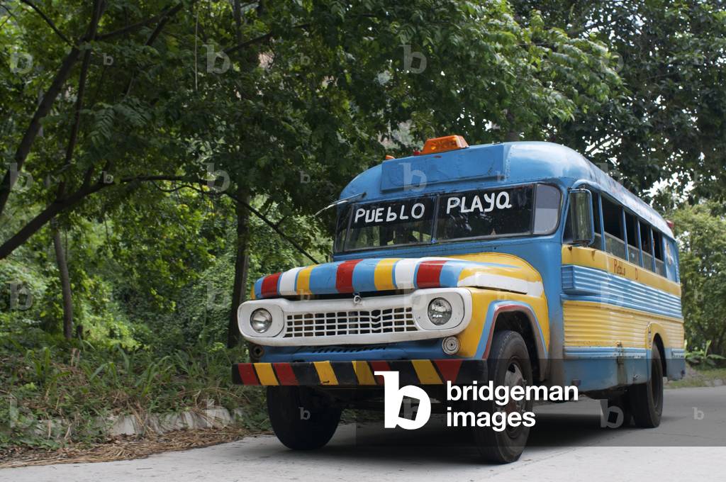 Buses from the town to the village in Chuao in Falcon state in Venezuela - Henri Pittier National Park, in Venezuela.  (photo)