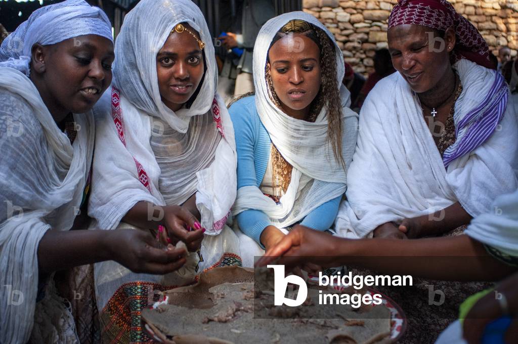 Baptism, celebration of a birth, Hawzen town, Eastern Tigray, Ethiopia (photo)