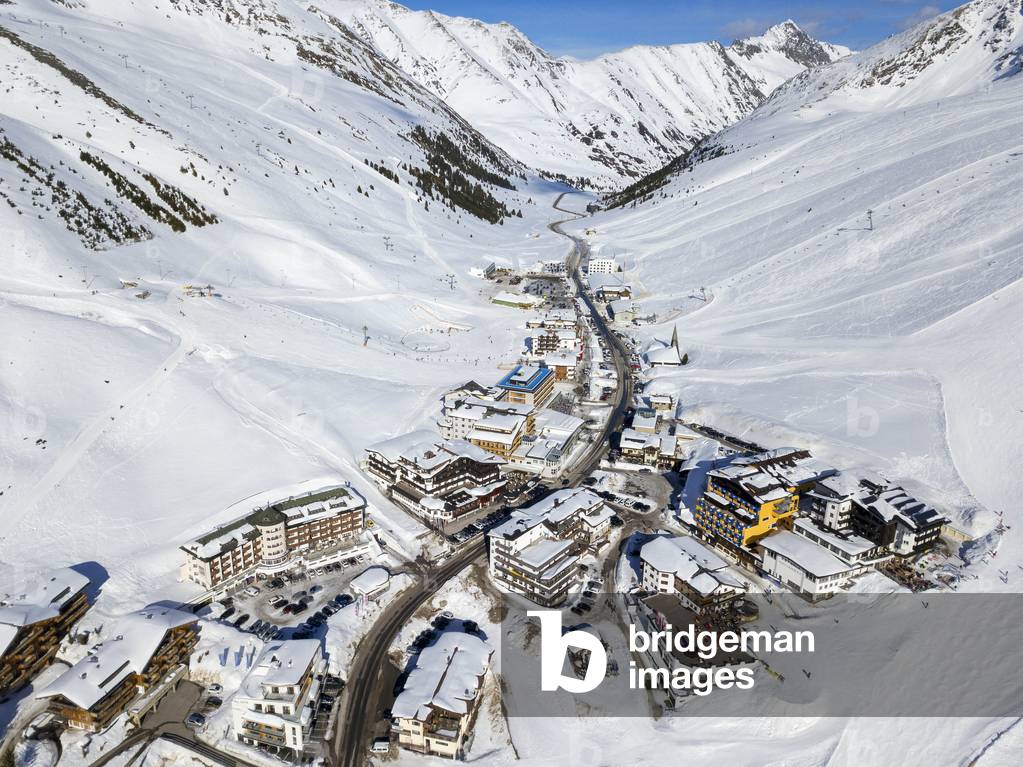 Kuhtai sky resort village and ski slopes near Innsbruck Tyrol Austria, 2020 (photo)
