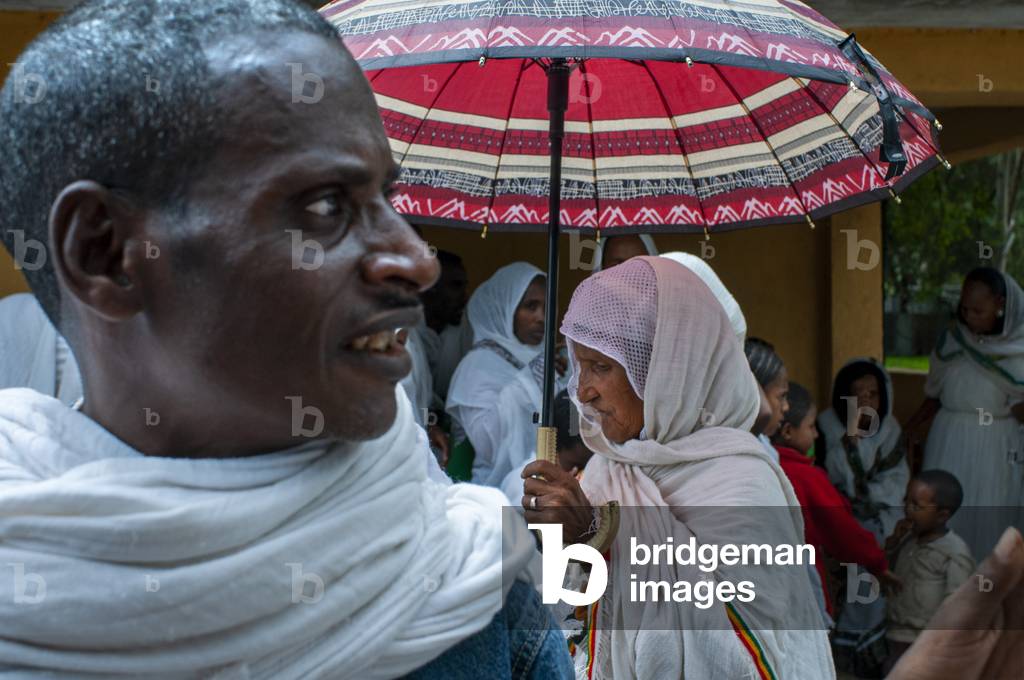 Wedding in St Mary of Zion church in Aksum or Axum in Ethiopia (photo)