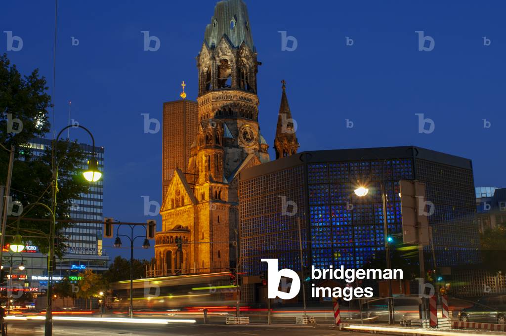 Kaiser Wilhelm Memorial church at Kurfuerstendamm, Berlin, Germany, Europe (photo)