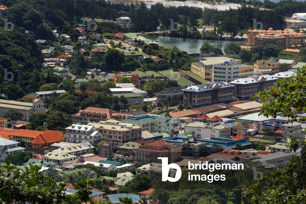 Aerial view of Victoria city center Island of Mahe, Seychelles, Indian Ocean, Africa (photo)