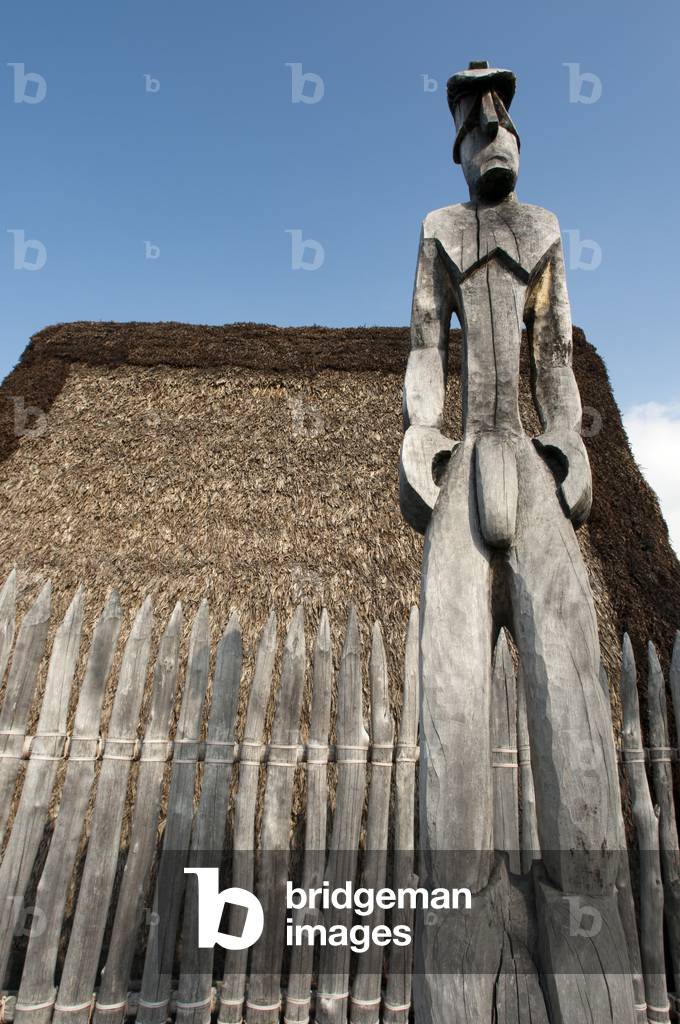Hale O Keawe temple, Pu'uhonua o Honaunau National Historical Park, Big Island, Hawaii (photo)
