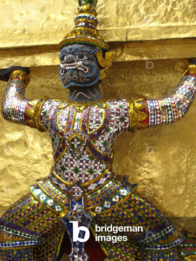 Statues of monkey-demons, Wat Phra Kaew temple, Grand Palace, Bangkok, Thailand, Southeast Asia, Asia (photo)
