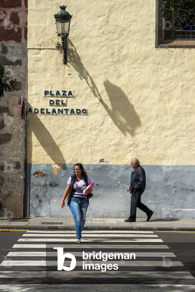 Crosswalk in Plaza del Adelantado square San Cristobal de La Laguna city Tenerife the Canary Islands Spain (photo)
