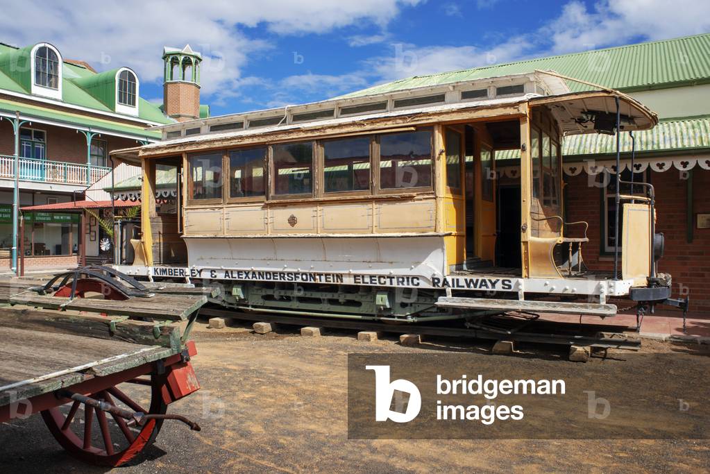 Kimberley Mine Museum, tram in open-air museum, old mining town, Big Hole, Kimberley, North Cape, South Africa
Kimberley is a stop in the luxury Rovos Rail train going from Pretoria to Cape Town, 2020 (photo)
