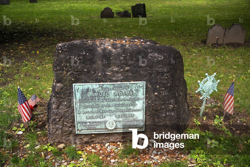 Burial site of Samuel Adams, King's Chapel cemetery, Boston, USA 2021 (photo)