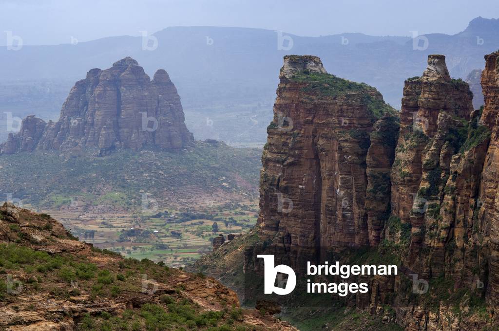 Landscape in Abuna Yemata Guh rock church and Gheralta Mountains in Hawzen Tigray region Ethiopia (photo)