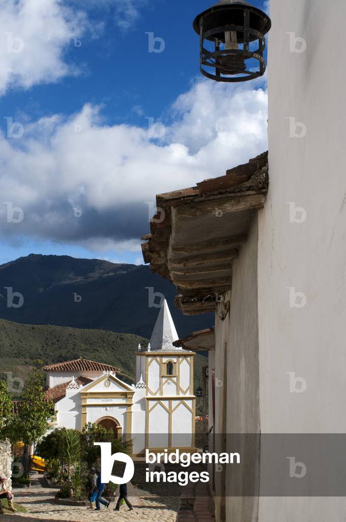Church in Los Nevados village in andean cordillera Merida state Venezuela (photo)