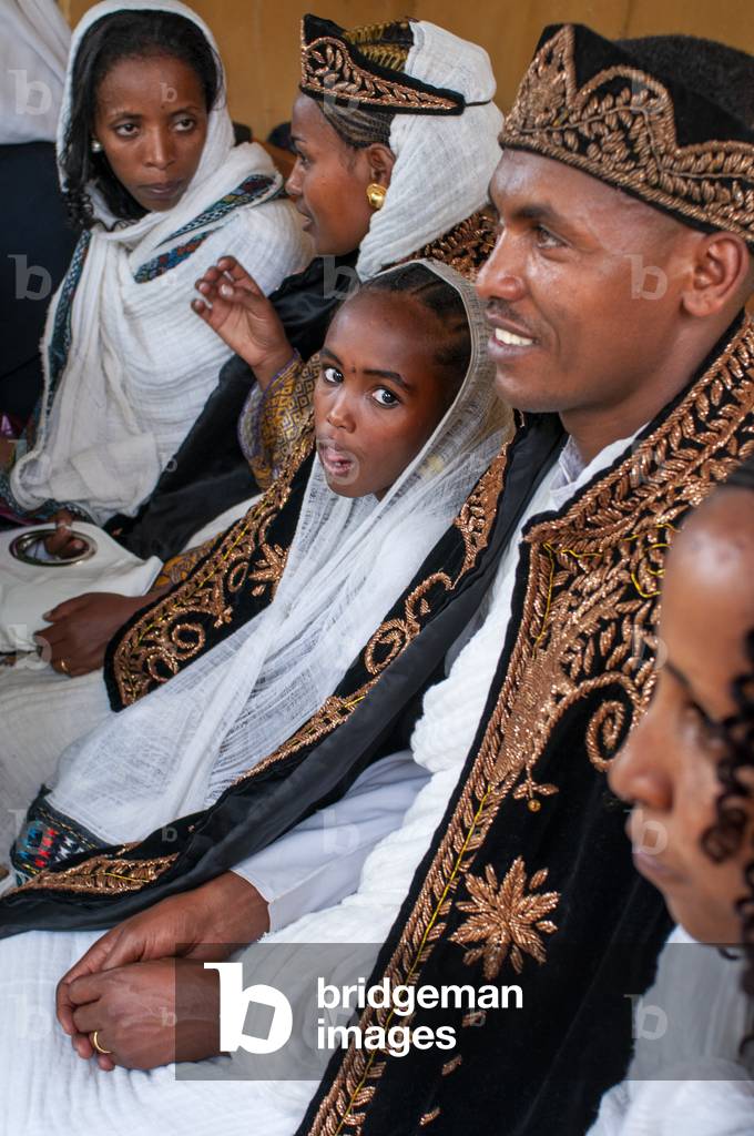 Wedding in St Mary of Zion church in Aksum or Axum in Ethiopia (photo)