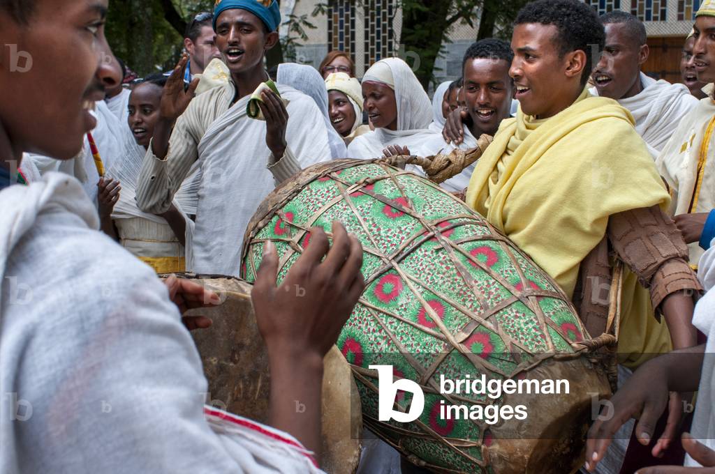 Wedding in St Mary of Zion church in Aksum or Axum in Ethiopia (photo)