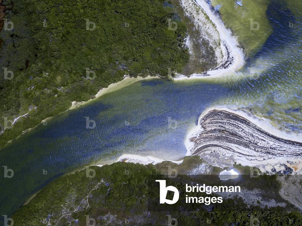 Aerial view of Punta Allen Sian Ka'an Reserve, Yucatan, Mexico, 2021 (photo)