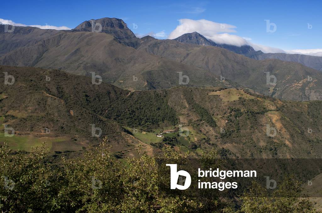 Landscape near Los Nevados village in andean cordillera Merida state Venezuela (photo)