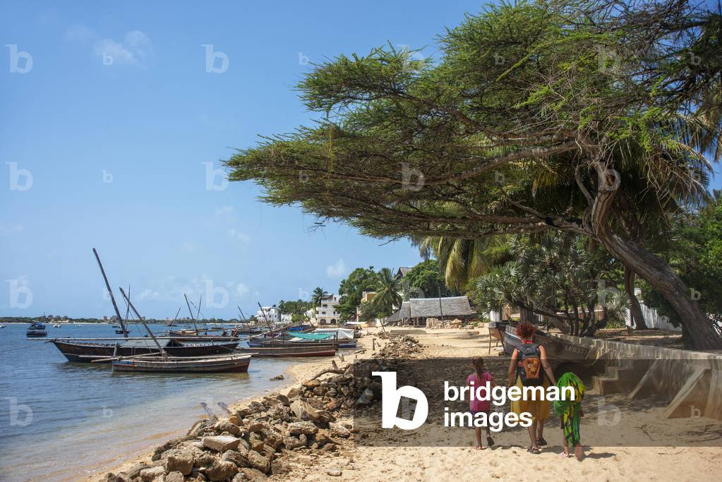 Shela beach in the south of Lamu island archipelago in Kenya, 2020 (photo)