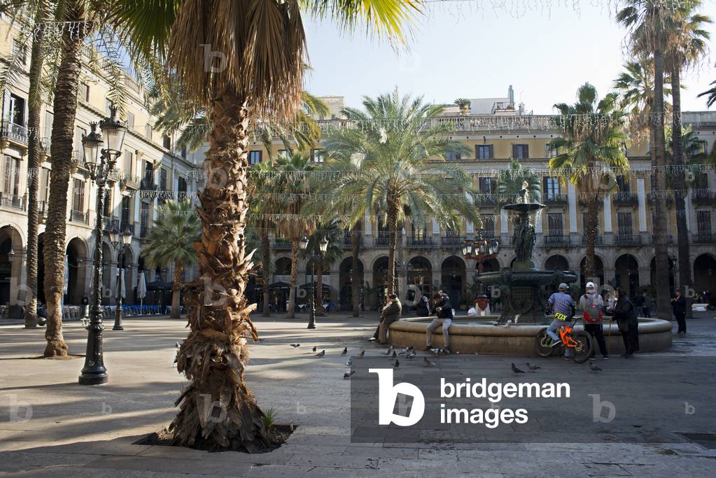 Plaza Real or Plaza Real, Barrio Gotico, Barcelona, Catalonia, Spain (photo)