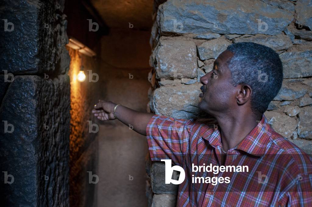 Inside the tombs of two of the Axumite Emperors Kaleb and Gebremeskel in Aksum or Axum in Ethiopia (photo)