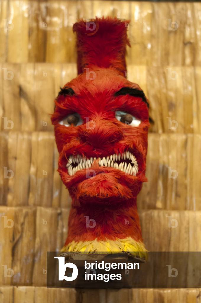Polynesian masks at the Polynesian Cultural Center, O'ahu, Hawaii (photo)