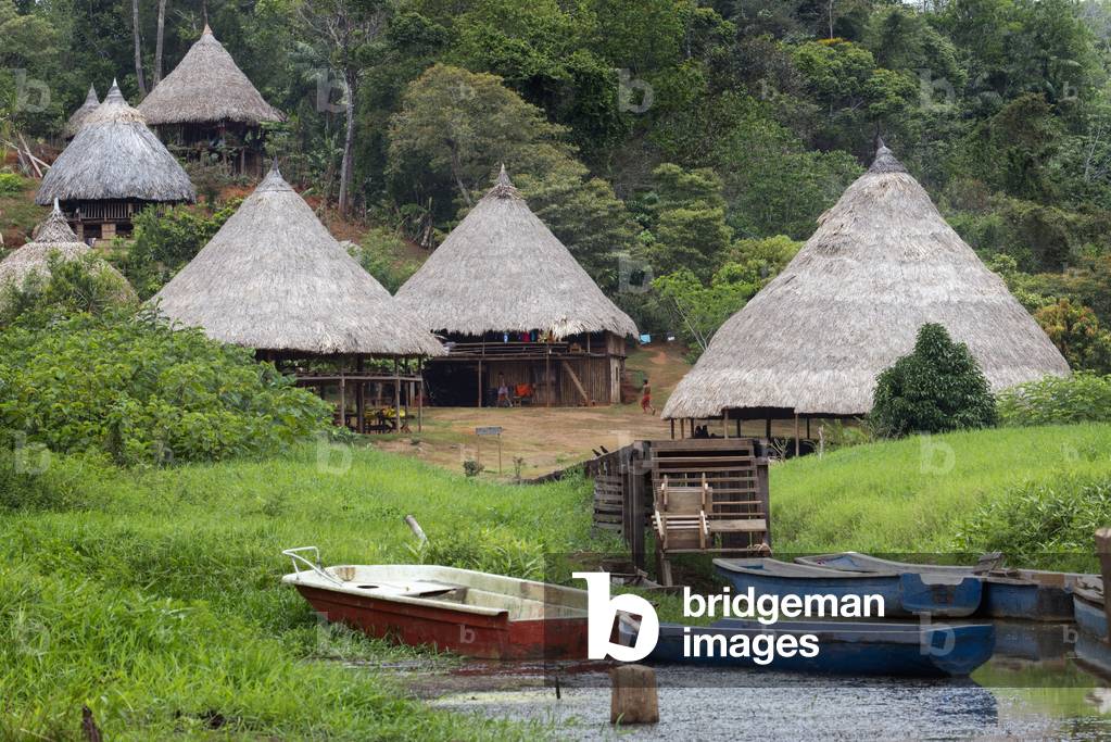 Villagers of the Native Indian Embera Tribe, Embera Village, Panama (photo)