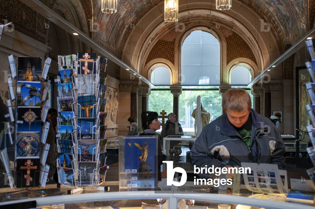 Inside Kaiser Wilhelm Memorial church at Kurfuerstendamm, Berlin, Germany, Europe (photo)