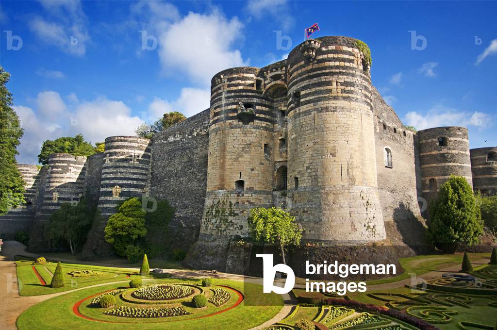 Castle of Angers in the city of Angers in the Maine et Loire Valley region of France, Chateau d'Angers, Angers, Loire Valley, Pays-de-la-Loire, France, Europe, 2020 (photo)