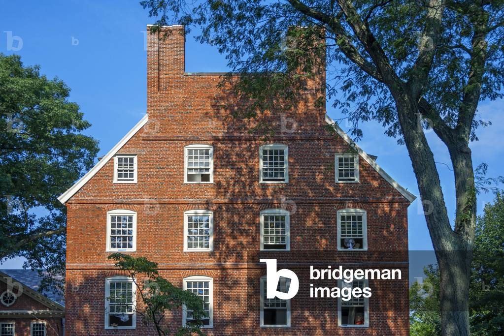 Massachusetts hall in Campus of Harvard University, Cambridge, USA, 2021 (photo)