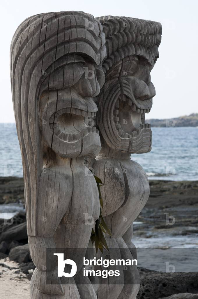 Hale O Keawe temple, Pu'uhonua o Honaunau National Historical Park, Big Island, Hawaii (photo)