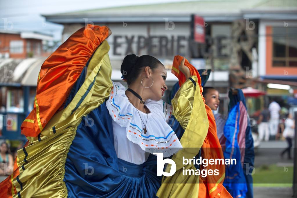 Local dances in La Fortuna village, Alajuela province, Costa Rica, Central America (photo)