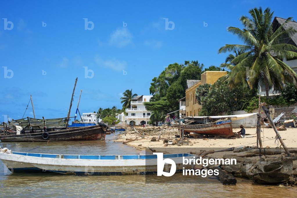 Stop over bar and restaurant in Shela beach in the south of Lamu island archipelago in Kenya, 2020 (photo)