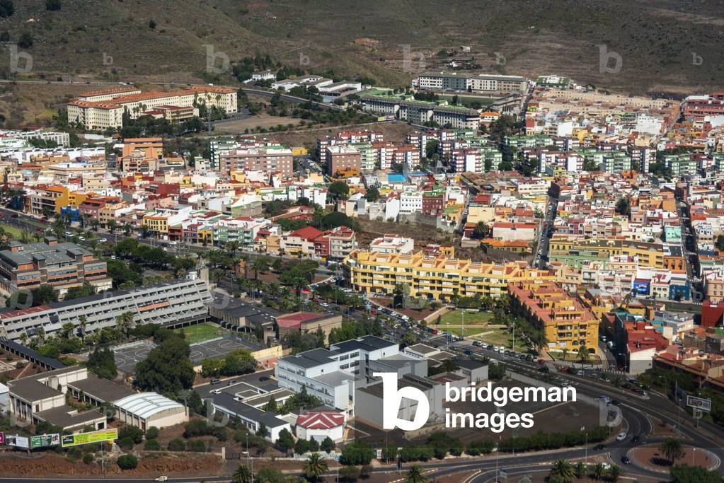 Aerial view across the rooftops of San Cristobal de La Laguna, northeastern Tenerife, Tenerife, Canary Islands, Spain (photo)