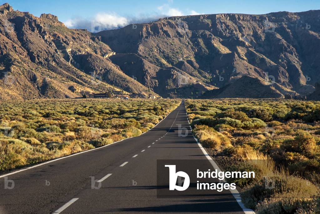 Road and Mountain landscape at Las Canadas, Parque Nacional del Teide, Tenerife, Canary Islands, Spain (photo)
