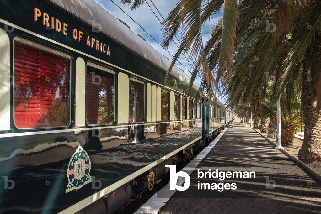 The Rovos Rail luxury train travelling between Cape Town and Pretoria in South Africa 
Matjiesfontein station
Pride of Africa beautifully rebuilt Classic train that form part of the luxurious and privately owned Rovos Rail fleet, 2020 (photo)