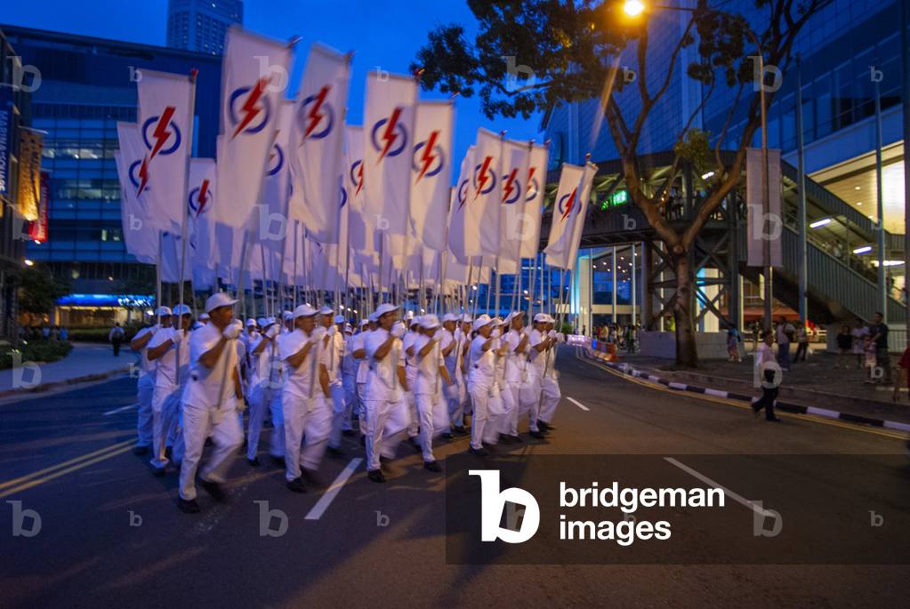 Singapore National Day Parade at the Marina Bay Waterfront platform, Singapore (photo)