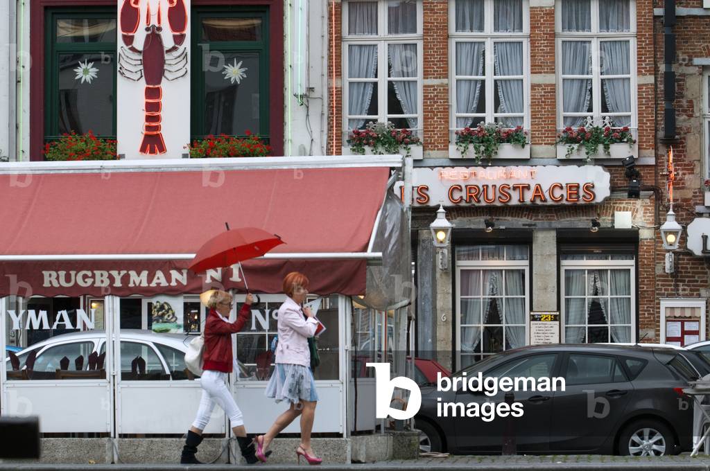 Restaurants and Food court of Ste-Catherine and St Gery, Brussels, Belgium (photo)