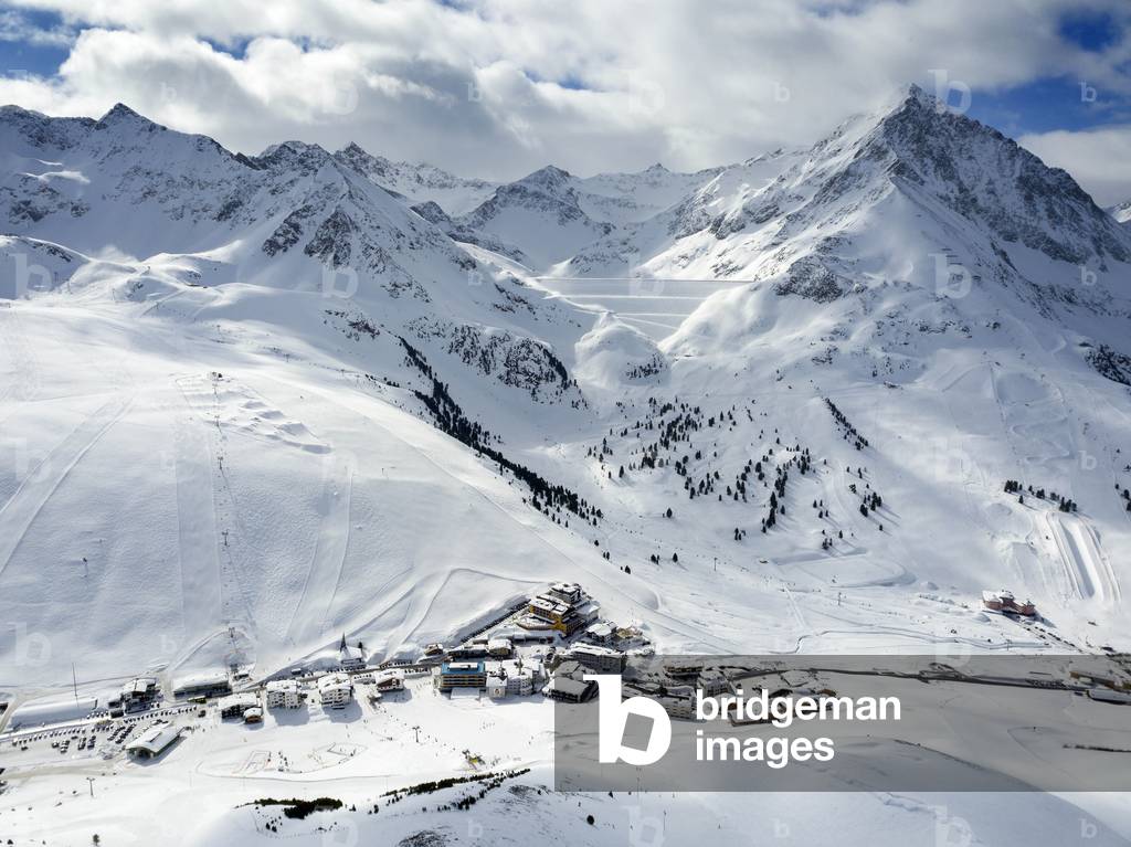 Kuhtai sky resort village and ski slopes near Innsbruck Tyrol Austria, 2020 (photo)