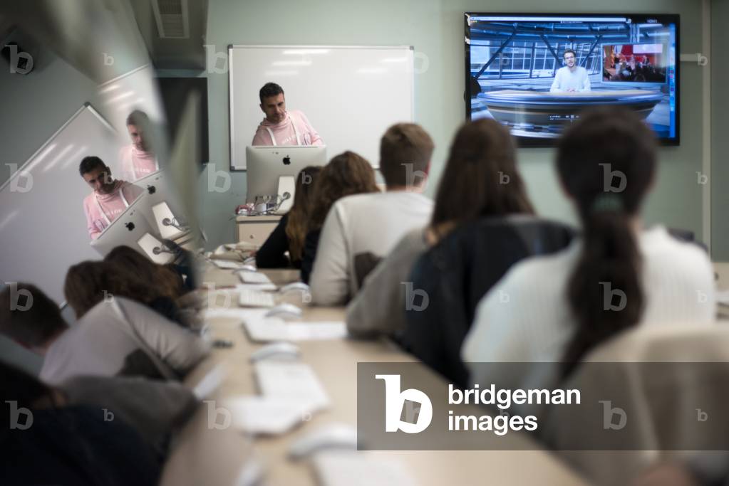 Journalism students at the Blanquerna University of Barcelona, Catalonia, Spain (photo)