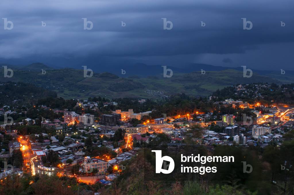 Aerial view landscape of Gondar city, Ethiopia (photo)
