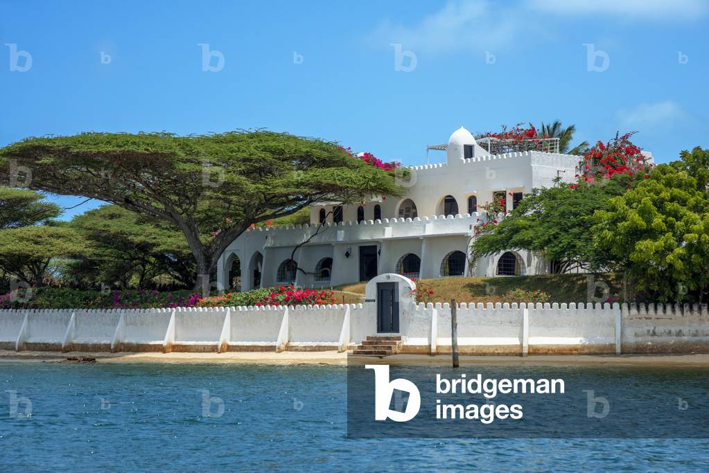 Nice houses and hotels in Shela beach in the south of Lamu island archipelago in Kenya, Mick Jagger and Madonna house, 2020 (photo)