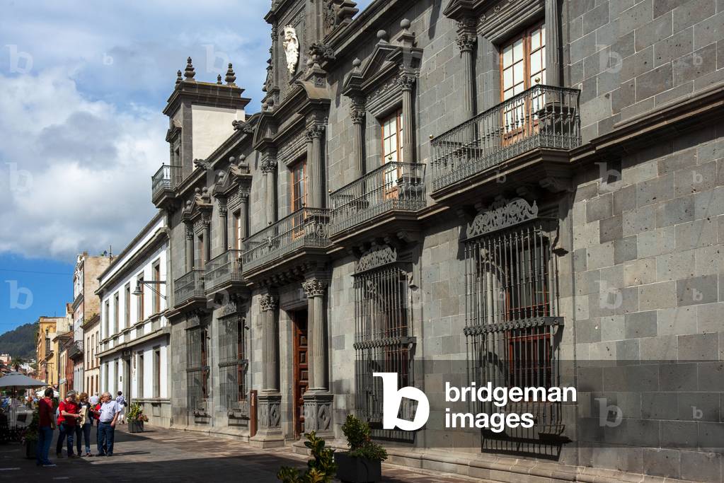 18th century facade of Casa Salazar Palace in San Agustin street in San Cristobal de La Laguna, the former capital of Tenerife Island, Canary Islands, Spain (photo)