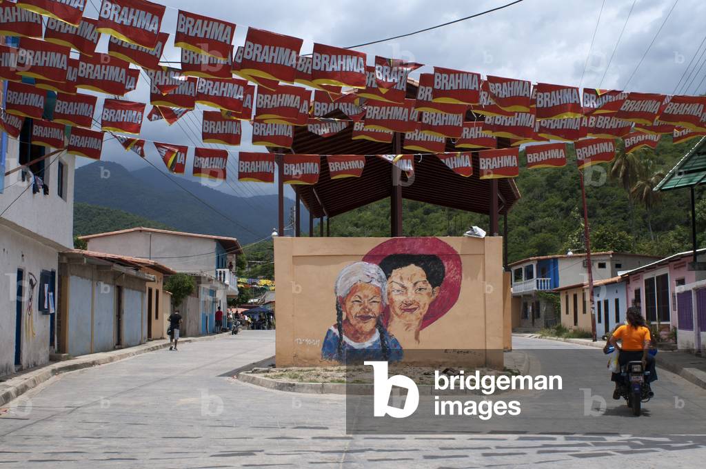Houses in the main street of Chuao village in Falcon state in Venezuela - Henri Pittier National Park, in Venezuela.  (photo)