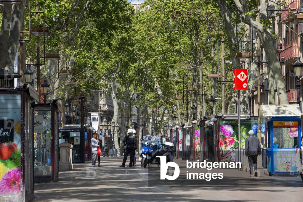 Police inspect confinement, Barcelona, Spain, 9th April 2020 (photo)