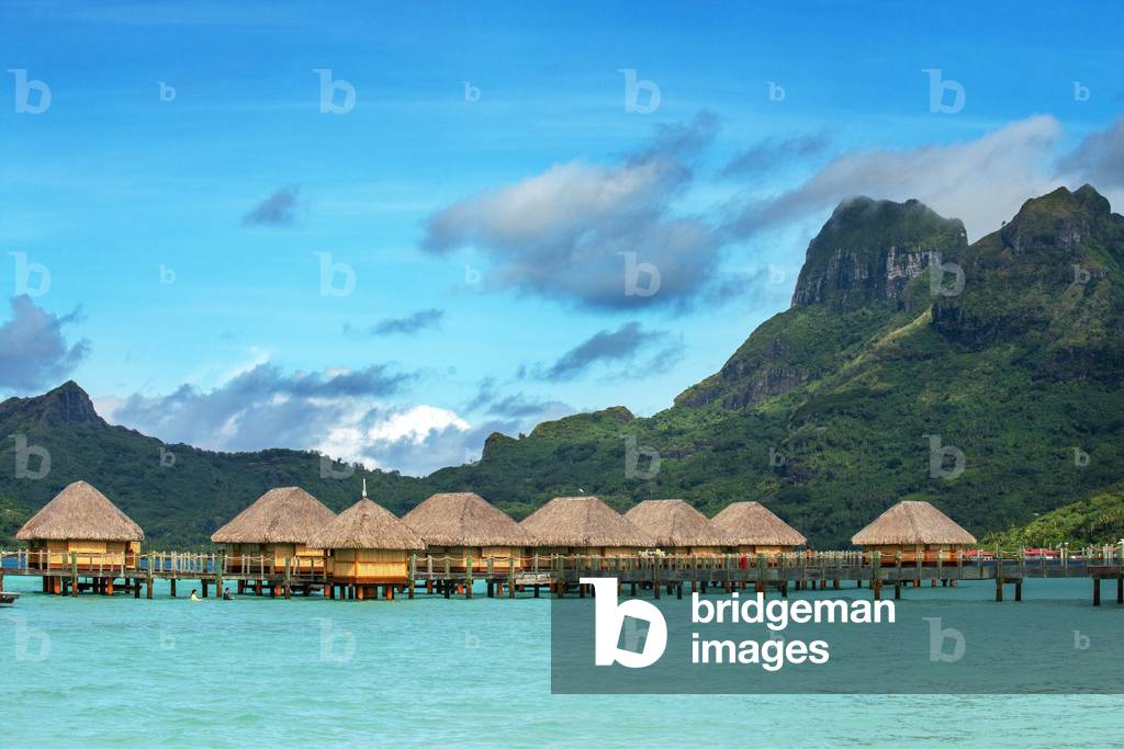 Le Bora Bora by Pearl Resorts luxury resort in motu Tevairoa island, a little islet in the lagoon of Bora Bora, Society Islands, French Polynesia, South Pacific, 2020 (photo)