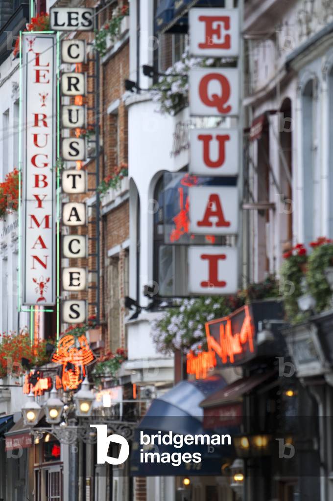 Restaurants and Food court of Ste-Catherine and St Gery, Brussels, Belgium (photo)