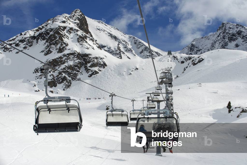 Kuhtai sky resort village and ski slopes near Innsbruck Tyrol Austria, 2020 (photo)