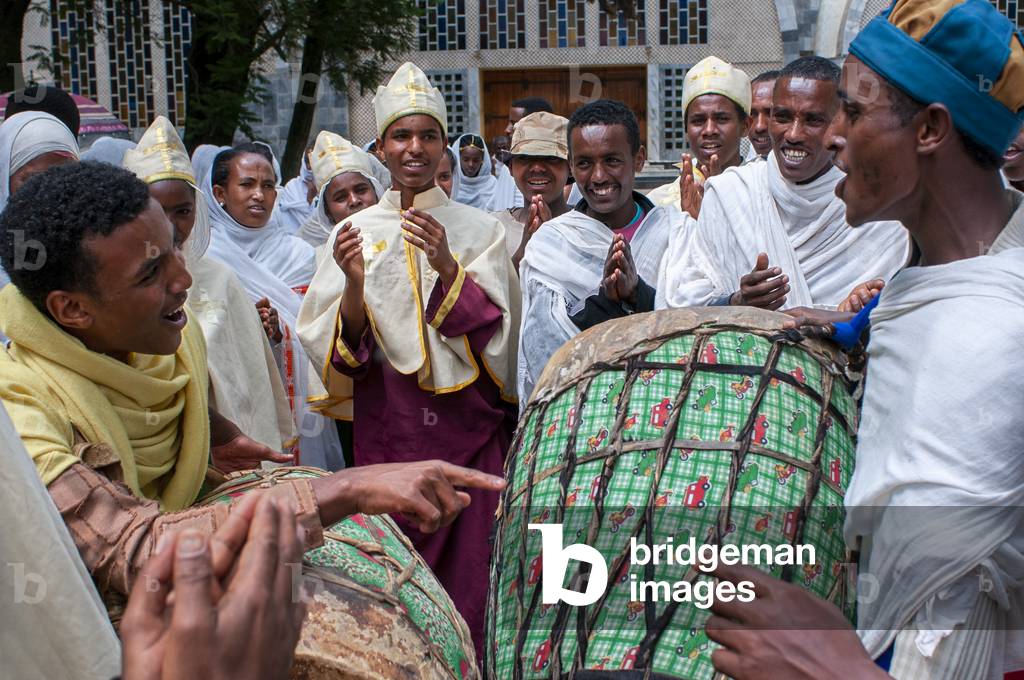 Wedding in St Mary of Zion church in Aksum or Axum in Ethiopia (photo)