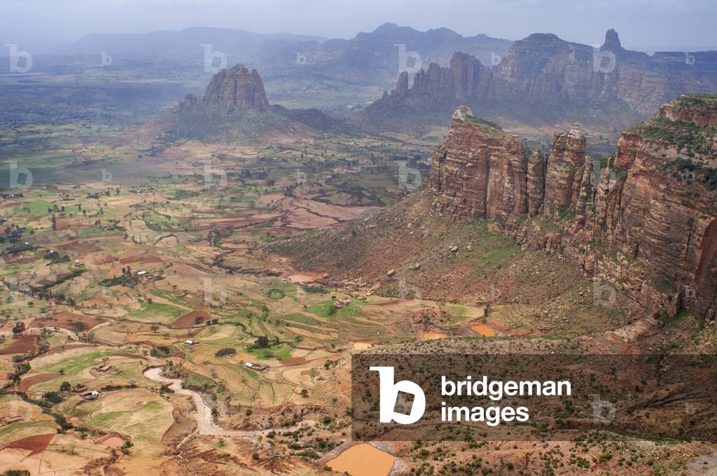 Landscape in Abuna Yemata Guh rock church and Gheralta Mountains in Hawzen Tigray region Ethiopia (photo)