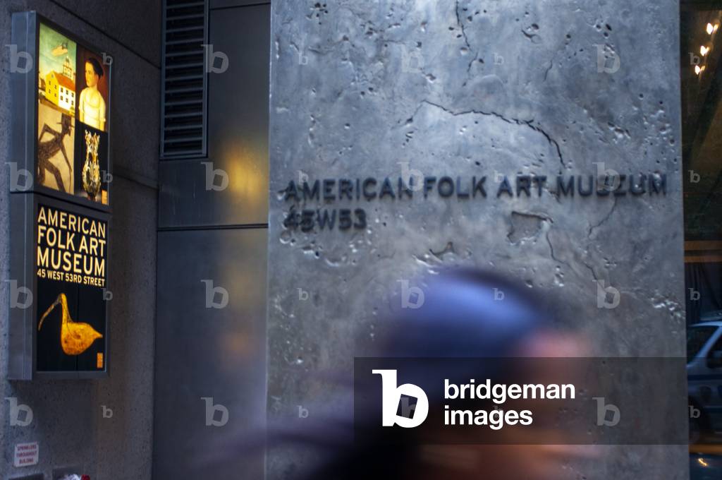 The entrance to the American Folk Art Museum on Upper West Side in Manhattan, New York, USA (photo)
